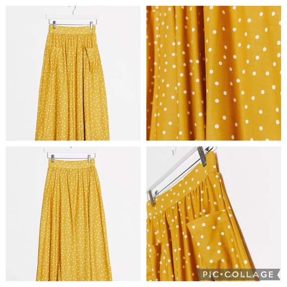 ASOS Dresses & Skirts - NWT ASOS MIDI SKIRT WITH POCKETS in Mustard Spots | 4
